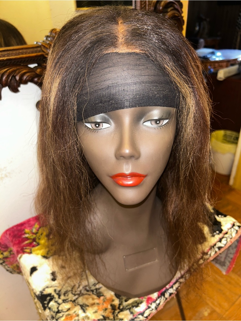 Brown Shoulder-Length Lace Front Wig
